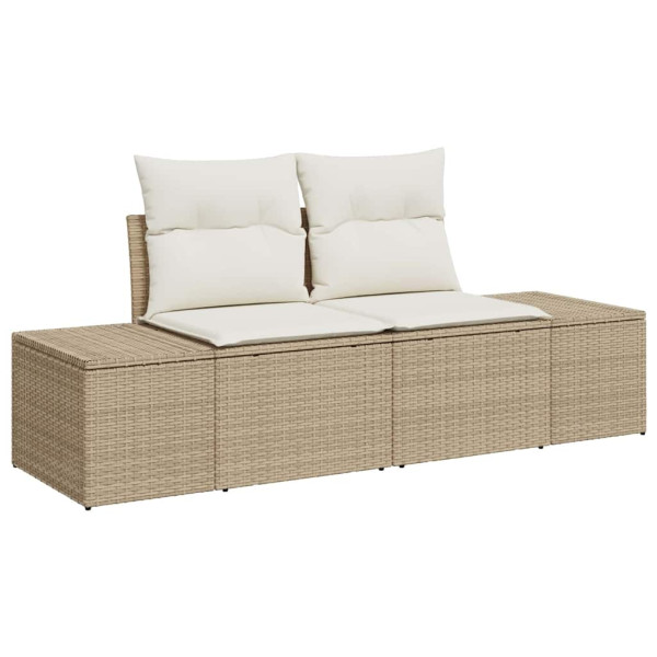 Conjunto de sofá de jardín 8 pcs Beige Poliratán M 4