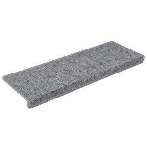 Alfombrillas para escaleras 30 unidades 65x21x4 cm Gris claro Borde rectangular H