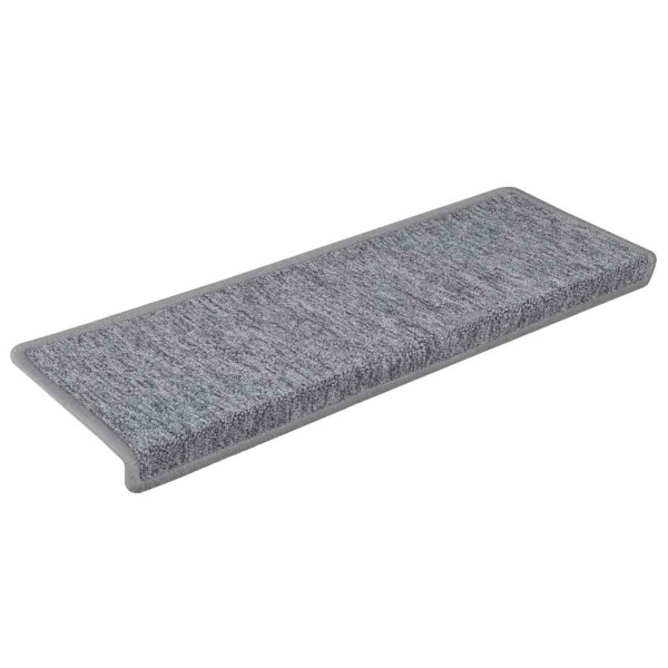 Alfombrillas para escaleras 30 unidades 65x21x4 cm Gris claro Borde rectangular M 2