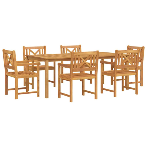 Conjunto de Comedor de Jardín 7 pcs Marrón M 2