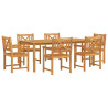 Conjunto de Comedor de Jardín 7 pcs Marrón 2