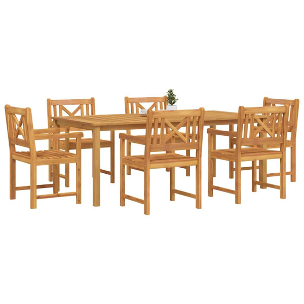 Conjunto de Comedor de Jardín 7 pcs Marrón M 3