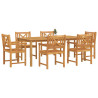 Conjunto de Comedor de Jardín 7 pcs Marrón 3