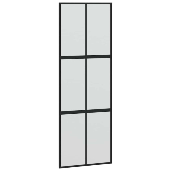 Puerta corredera con herrajes negro 76x205 cm vidrio templado M 5