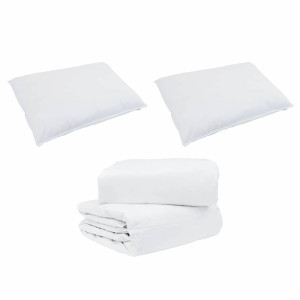 Juego de edredón de invierno con almohada 3 pcs Blanco 200 x 200 cm H