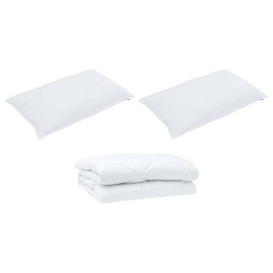 Edredón con almohada 3 pcs Blanco 240 x 220 cm Microfibra H