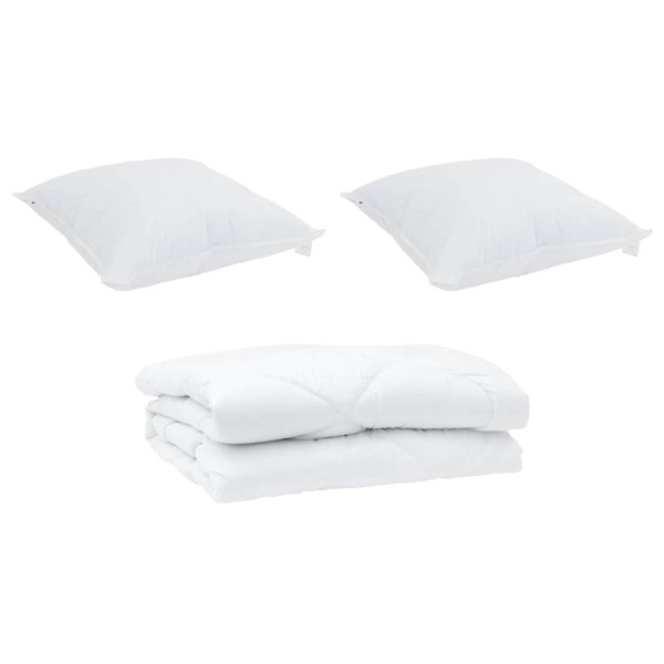 Edredón con almohada 3 pcs Blanco 260 x 220 cm Microfibra M 2
