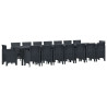 Conjunto de Comedor de Jardín 17 pcs Antracita Ratan Polt 2
