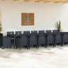 Conjunto de Comedor de Jardín 17 pcs Antracita Ratan Polt 3