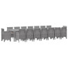 Conjunto de Comedor de Jardín 17 pcs Gris Claro Ratan Polt 2