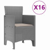 Conjunto de Comedor de Jardín 17 pcs Gris Claro Ratan Polt 5