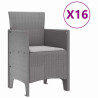 Conjunto de Comedor de Jardín 17 pcs Gris Claro Ratan Polt 5