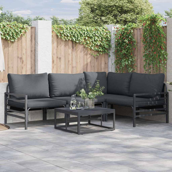 Conjunto de sofá de jardín 4 pcs Antracita Acero D