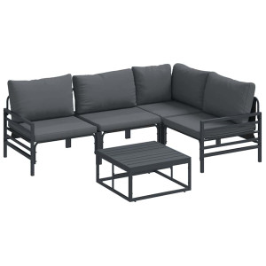 Conjunto de sofá de jardín 6 pcs Antracita Acero H