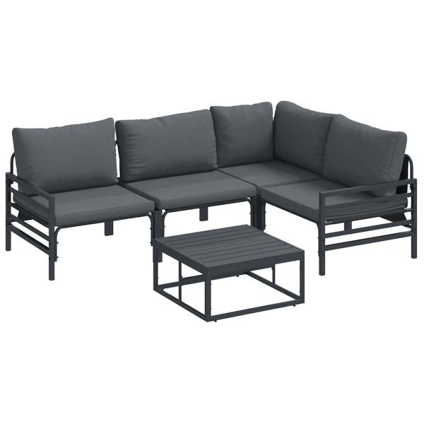 Conjunto de sofá de jardín 6 pcs Antracita Acero M 2