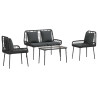 Conjunto de Muebles de Jardín 4 pcs Marrón Negro Crema 2