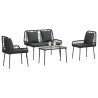 Conjunto de Muebles de Jardín 4 pcs Marrón Negro Crema 3