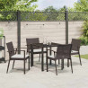 Conjunto de Comedor de Jardín 5 pcs Marrón Poliratán 4