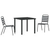 Conjunto de Comedor de Jardín 3 pcs Gris oscuro Acero 2