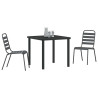 Conjunto de Comedor de Jardín 3 pcs Gris oscuro Acero 3