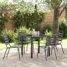 Conjunto de Comedor de Jardín 5 pcs Gris oscuro Acero 1