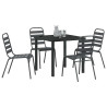 Conjunto de Comedor de Jardín 5 pcs Gris oscuro Acero 3