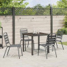Conjunto de Comedor de Jardín 5 pcs Gris oscuro Acero 4