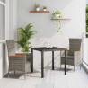 Conjunto de Comedor de Jardín con cojín 3 pcs Gris Poliratán 1