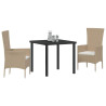 Conjunto de Comedor de Jardín 3 pcs Beige ratán sintético 3