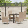 Conjunto de Comedor de Jardín 5 pcs Beige ratán sintético 4