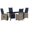 Conjunto de Comedor de Jardín 5 pcs Gris ratán sintético 2