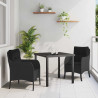 Conjunto de Comedor de Jardín con cojín 3 pcs Negro Poliratán 1