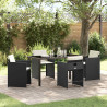Conjunto de Comedor de Jardín 5 pcs Negro ratán sintético 1