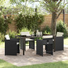 Conjunto de Comedor de Jardín 5 pcs Negro ratán sintético 1