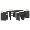 Conjunto de Comedor de Jardín 5 pcs Negro ratán sintético 2