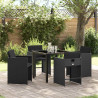 Conjunto de Comedor de Jardín 5 pcs Negro ratán sintético 1