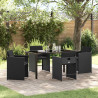 Conjunto de Comedor de Jardín 5 pcs Negro ratán sintético 1