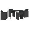 Conjunto de Comedor de Jardín 5 pcs Negro ratán sintético 2