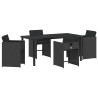 Conjunto de Comedor de Jardín 5 pcs Negro ratán sintético 2