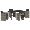 Conjunto de Comedor de Jardín 5 pcs Gris ratán sintético 2