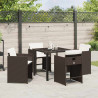 Conjunto de Comedor de Jardín 5 pcs Marrón ratán sintético 4