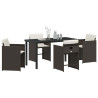 Conjunto de Comedor de Jardín 5 pcs Marrón ratán sintético 3