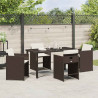 Conjunto de Comedor de Jardín 5 pcs Marrón ratán sintético 4