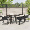 Conjunto de Comedor de Jardín 5 pcs Negro ratán sintético 4