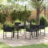 Conjunto de Comedor de Jardín 5 pcs Negro ratán sintético 1
