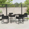 Conjunto de Comedor de Jardín 5 pcs Negro ratán sintético 4