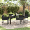Conjunto de Comedor de Jardín 5 pcs Negro ratán sintético 1