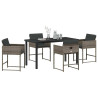 Conjunto de Comedor de Jardín 5 pcs Gris ratán sintético 3