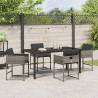 Conjunto de Comedor de Jardín 5 pcs Gris ratán sintético 4