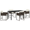 Conjunto de Comedor de Jardín 5 pcs Marrón ratán sintético 2